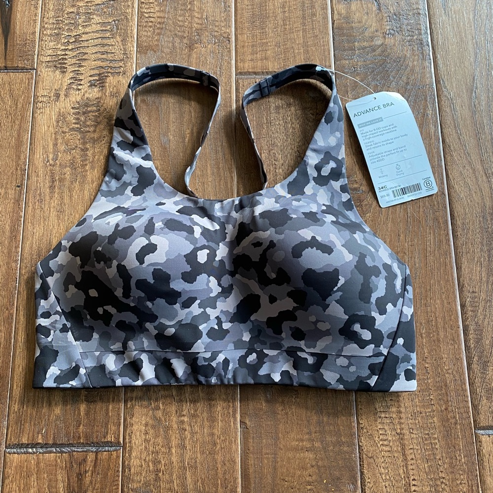ATHLETA Advance Sports Bra Black Camo HIGH IMPACT - Picture 5 of 6